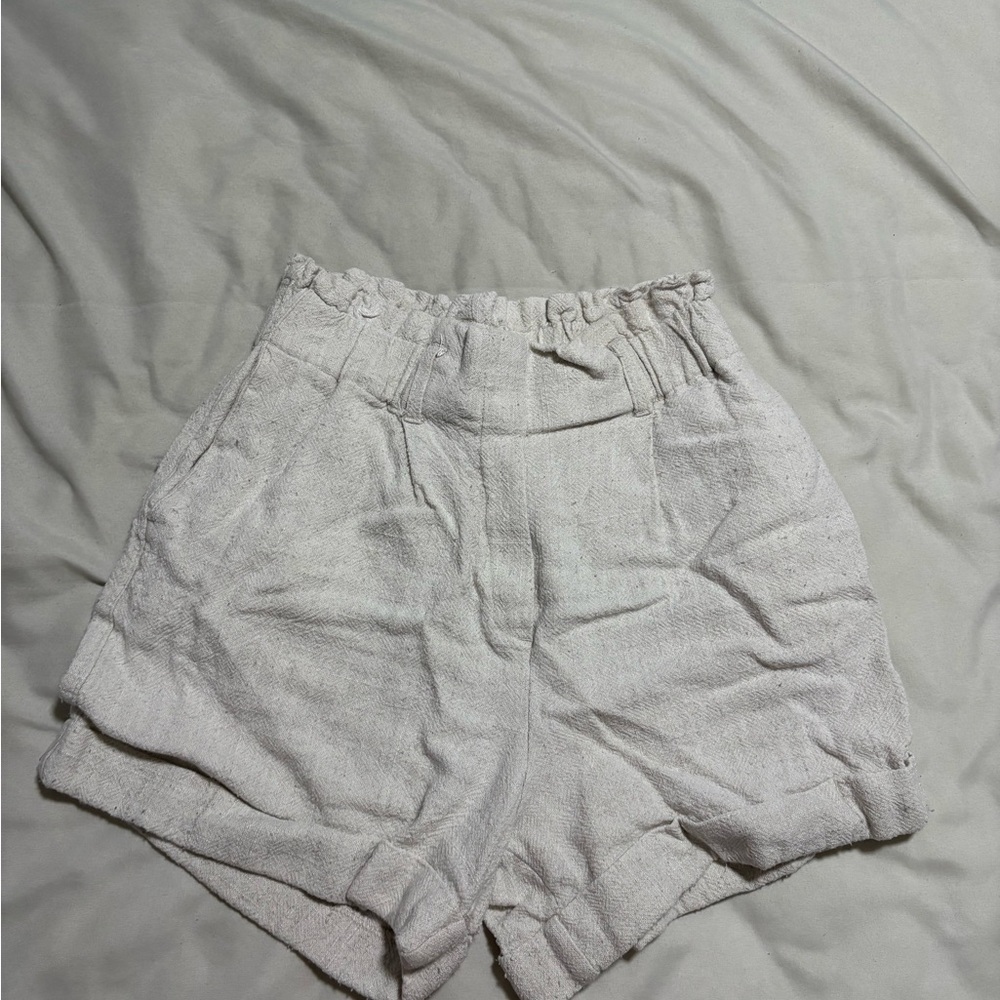 Dynamite High Waist Cream Shorts